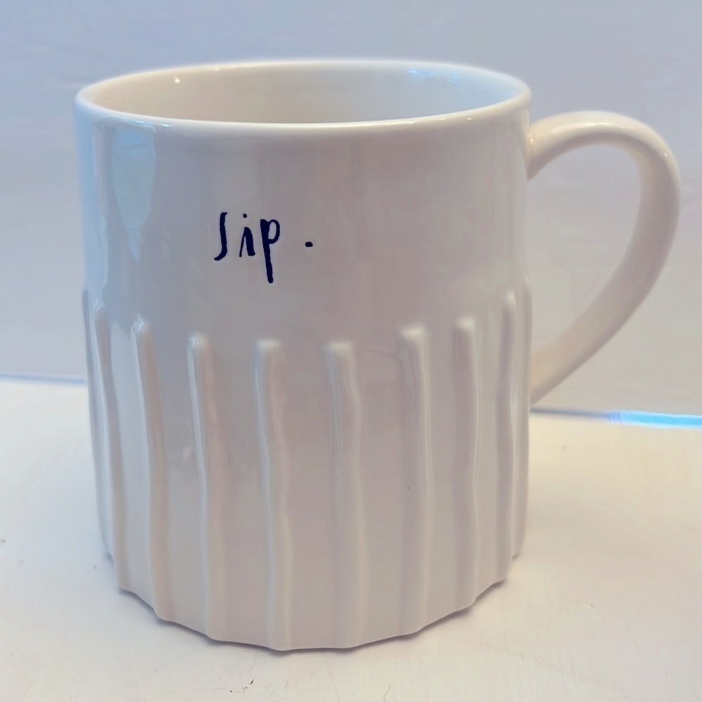 RAE DUNN Sip. Ribbed Mug 15 Ozs. Artisan Collection by Magenta HTF